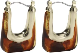 Chunky Clear Earrings,Vintage U Shaped Earrings Acrylic Earrings Individuality Minimalist Earrings Huggie Hoop Earrings for Women