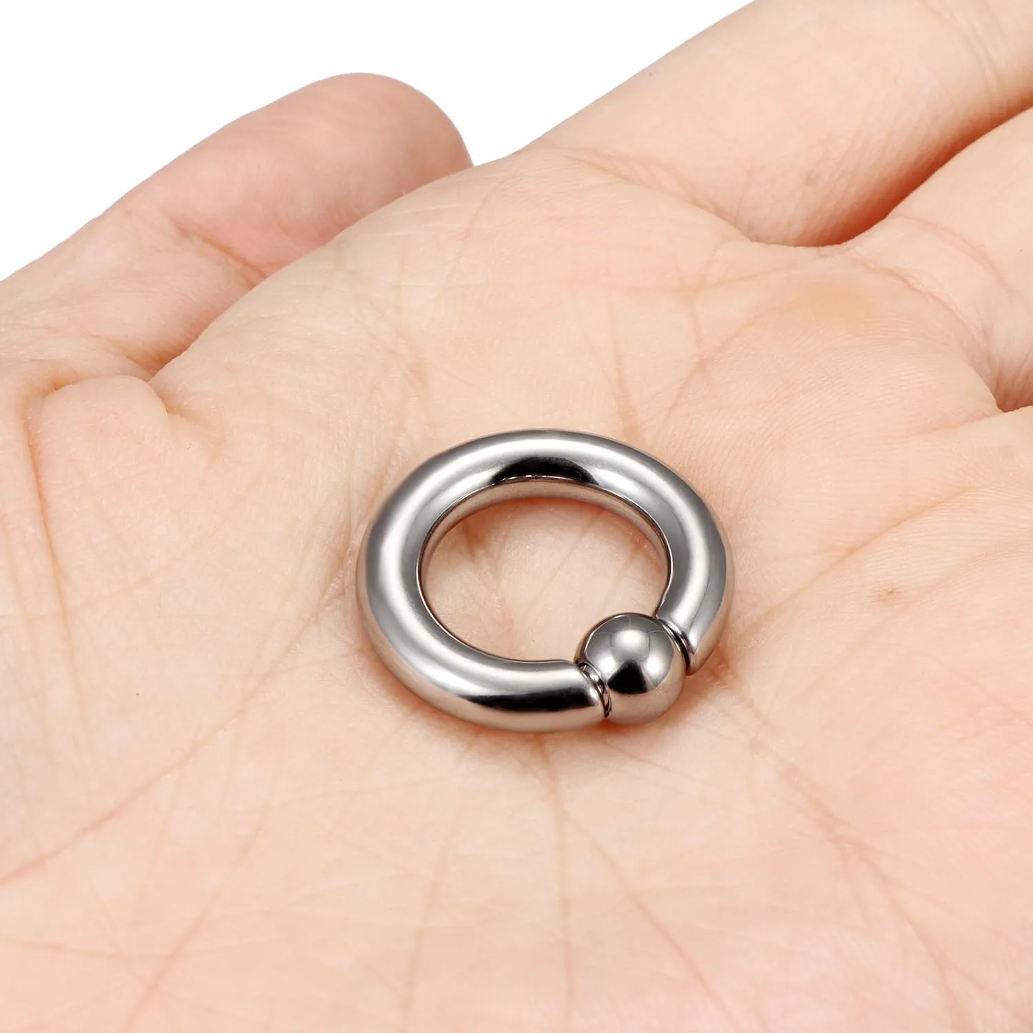 Cisyozi 6G 8G Titaniumm Septum Rings Captive Bead Gauges Tunnels Earrings Stretching kit Hypoallergenic Medical Implant Septum Nose Lip PA Ring Hoop Earring Piercing Jewelry Women Men 12mm 14mm 16mm
