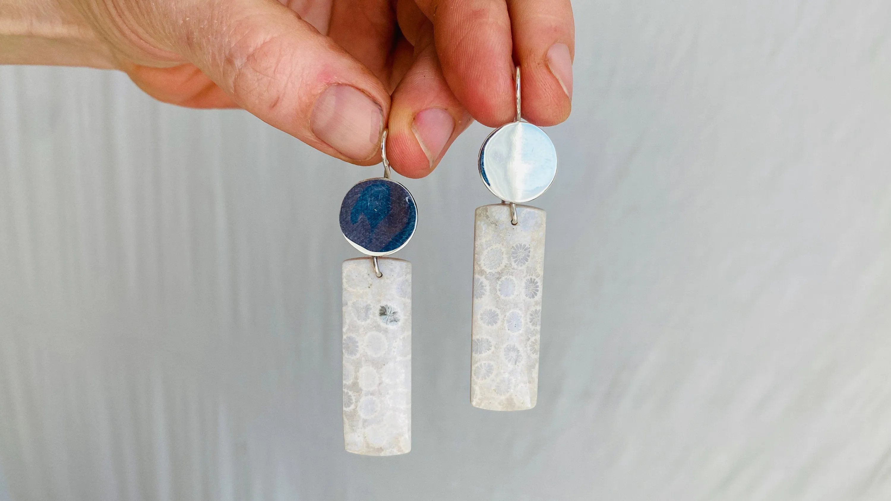Coral & Silver Earrings. Sterling Silver. Atelier Aadya. 0426