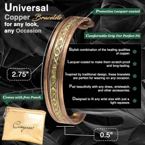 cosynee Tibetan Copper Bracelets India Pattern Women's Men's Spiritual Yoga Jewelry Copper bracelet copper bracelet for men copper bracelets for women cobre bracelet cobre pulsera muj, Universal