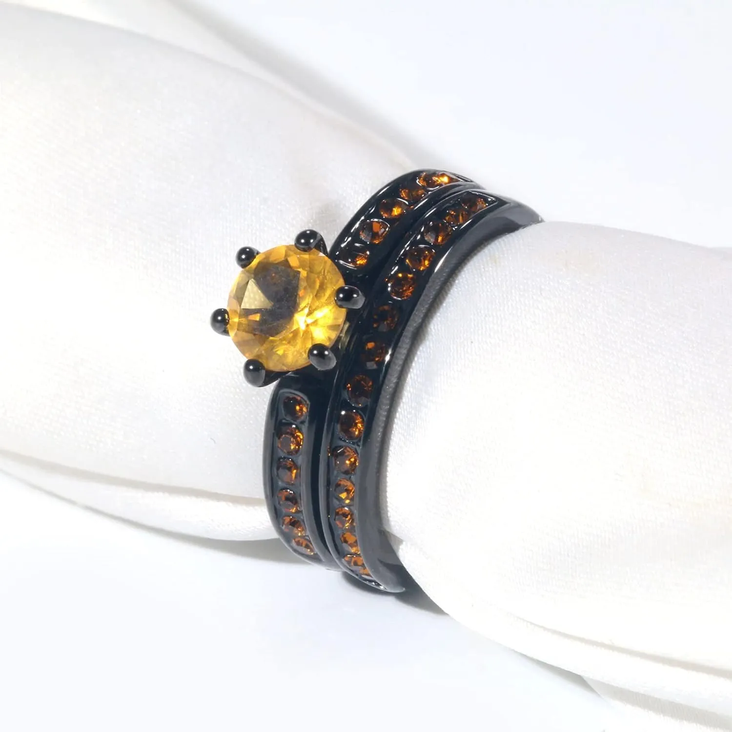 Couple Rings Black Matching Ring Cz Womens Wedding Ring Sets for Him and HerPlease Buy 2 Rings for 1 Pair