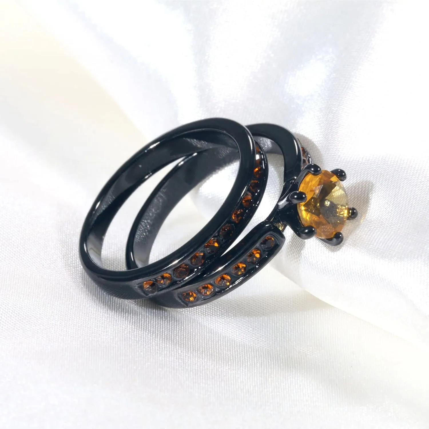 Couple Rings Black Matching Ring Cz Womens Wedding Ring Sets for Him and HerPlease Buy 2 Rings for 1 Pair
