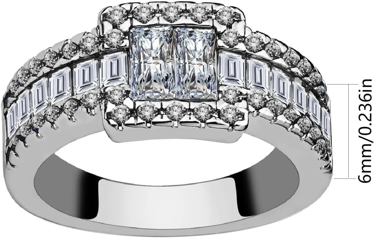 Couple Rings Matching Rings His Her Ring AAA CZ White Gold Plated Women's Wedding Ring Mens Ring