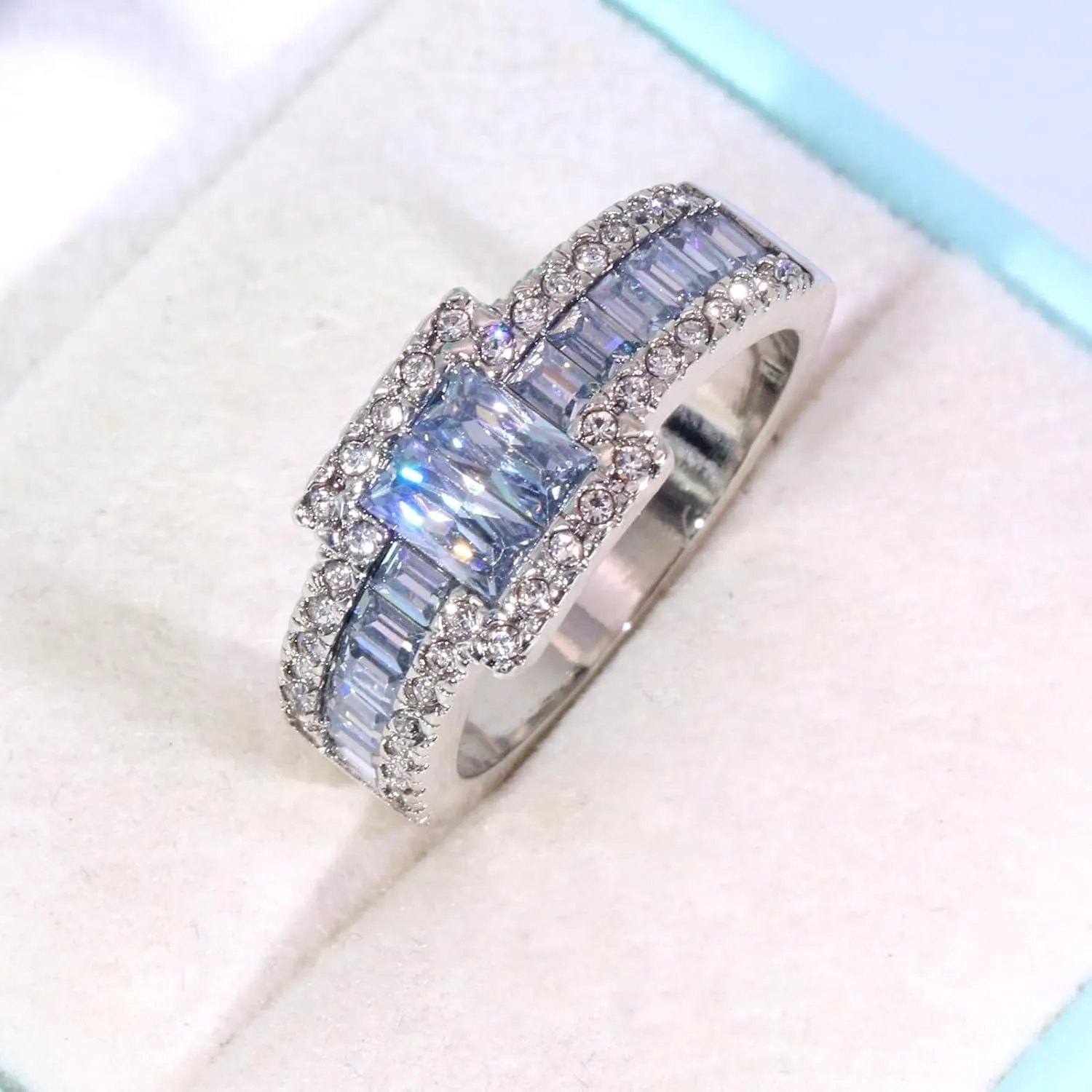 Couple Rings Matching Rings His Her Ring AAA CZ White Gold Plated Women's Wedding Ring Mens Ring