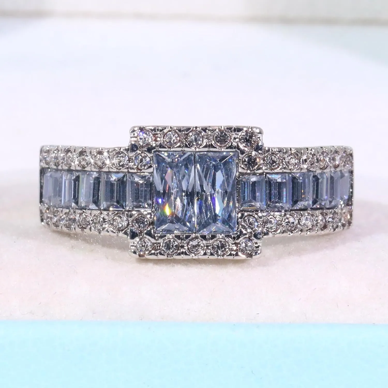 Couple Rings Matching Rings His Her Ring AAA CZ White Gold Plated Women's Wedding Ring Mens Ring