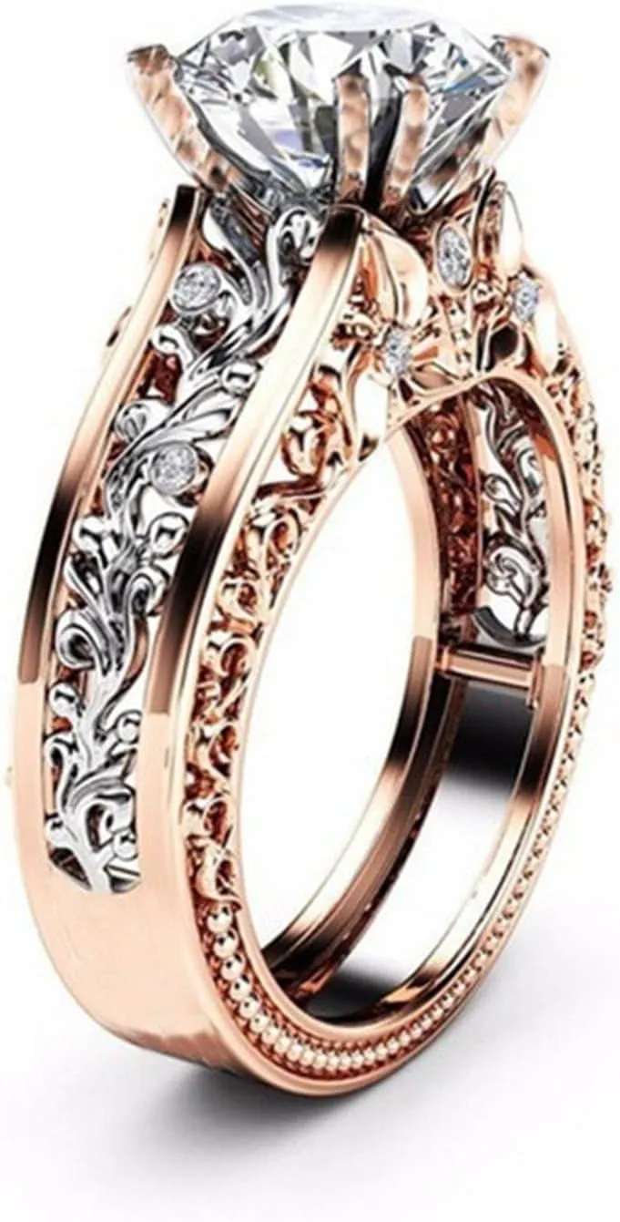 Couples Ring Set Copper Ring for Men & WomenRomantic artificial Diamond Inlaid Promise Ring Size 5-12 Wedding Band Black and Blue Red Wedding Rings Wedding Promise Engagement Anniversary Ring