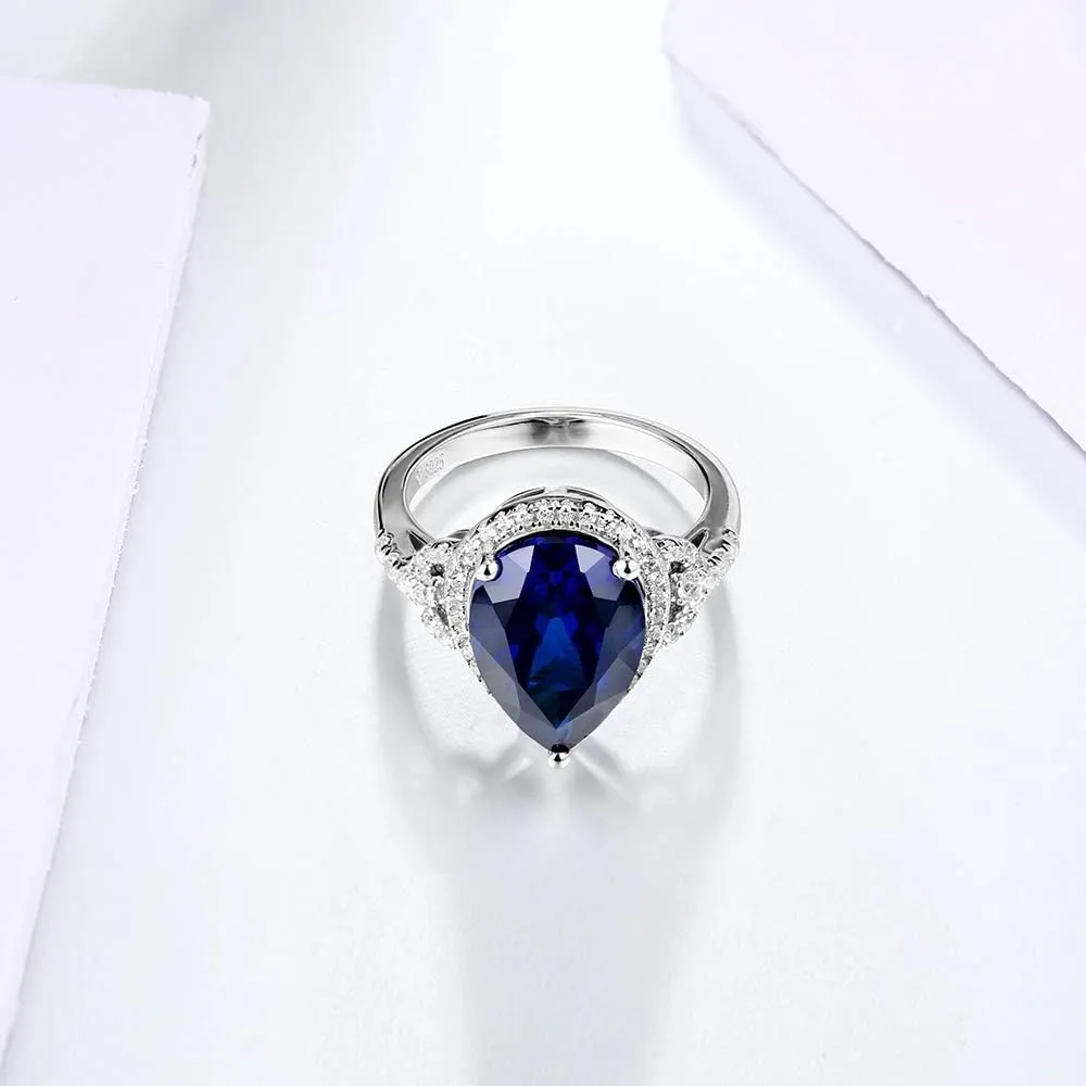 Created Gemstone Rings Rings for Women Teens Girls 18K Gold Plated 925 Sterling Silver Rings Statement Dainty Ruby Blue Emerald Yellow Citrine Rings Birthstone Ring Stone Ring Gifts for Her