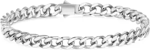 Cuban Link Bracelet for Men Waterproof 316L Stainless Steel Bracelet Width 5mm/7mm/9mm/12mm, 7.5"/8.3"/9" Length, Miami Cuban Bracelet for Men Hip Hop Jewelry Men Gift