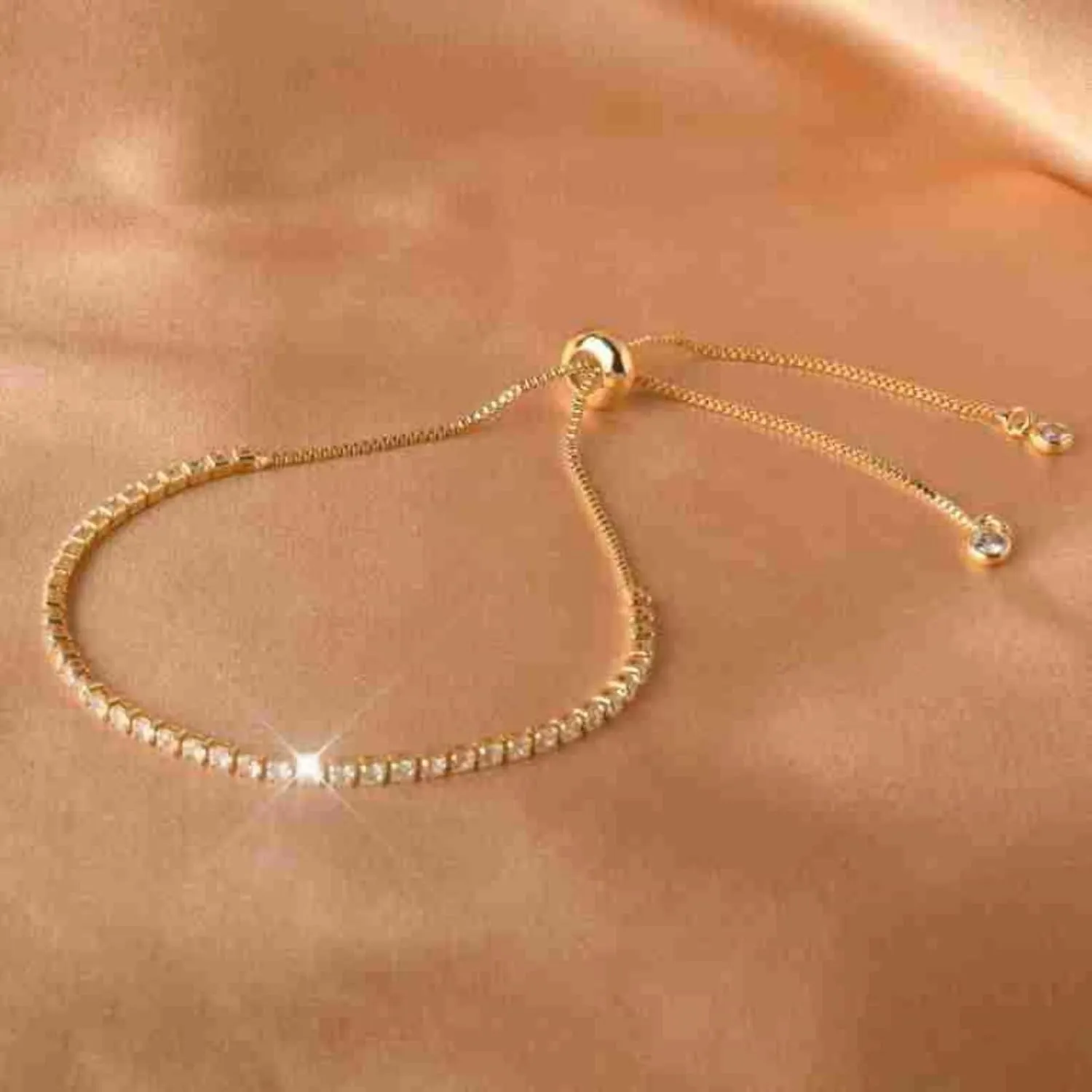 Cubic Zirconia non tarnis Tennis Bracelets for Women Gold Adjustable Silver Tennis Bracelets for Women Trendy Sliding Sterling Crystal Sapphire Bracelet for Men for Christmas Gifts