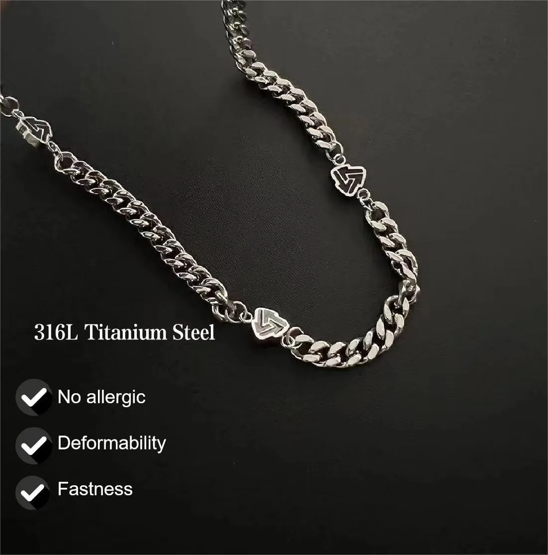 Curb Cuban Chain Link Necklace for Men Women,316L Stainless Steel Dainty Chunky Chain Choker Necklaces for Men Women Trendy Personalized Jewelry