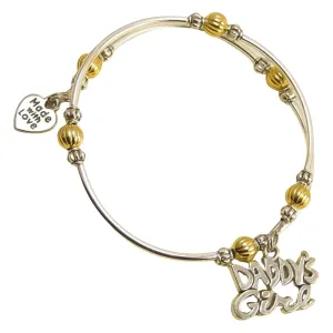 Daddy's Girl Wrap Bracelet Handmade Themed Charm Bracelet Jewelry Gift. Gold, Silver or Black Bead Option