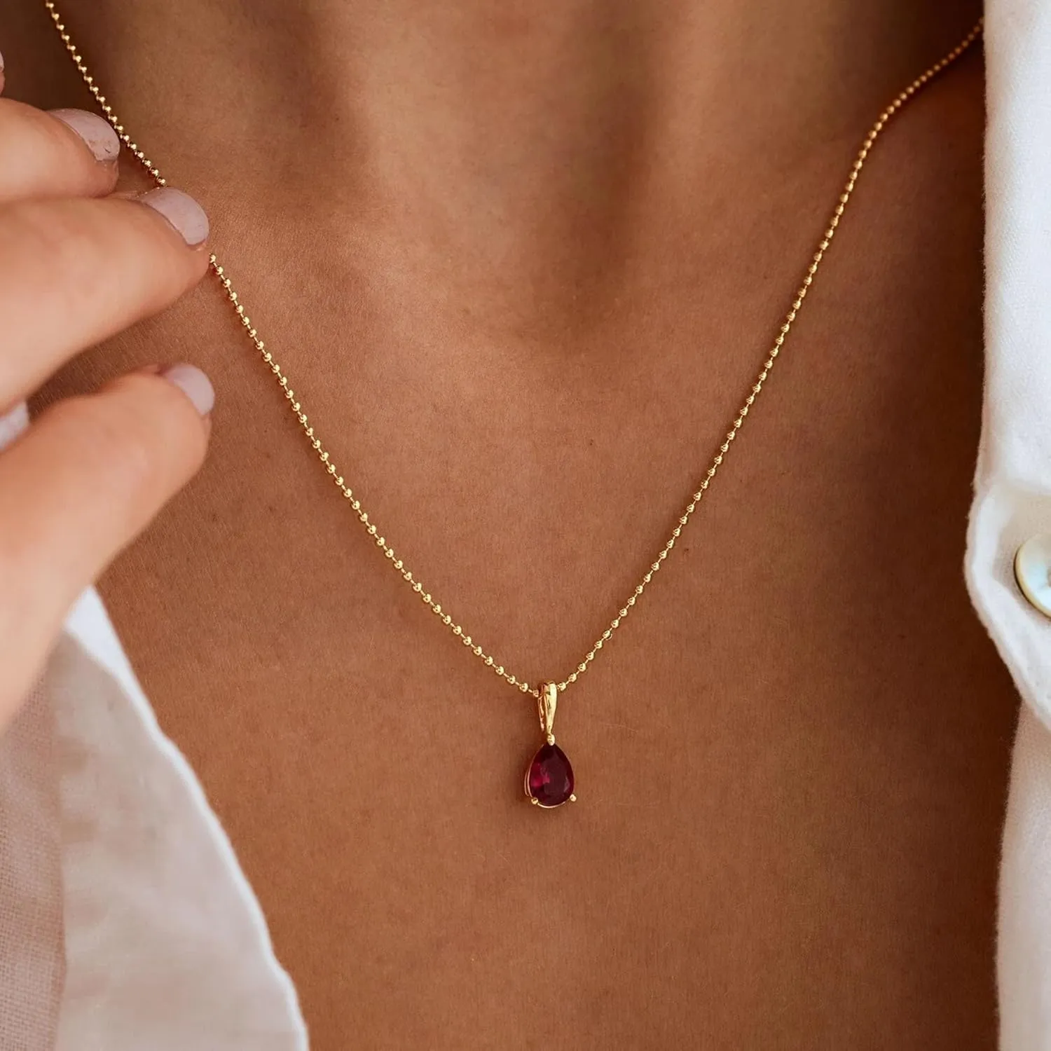Dainty Birthstone Gold Necklace for Women Trendy 14K Gold Plated Diamond Pendant Charm Necklaces Cubic Zirconia Emerald Birthday Gifts for Women Jewelry