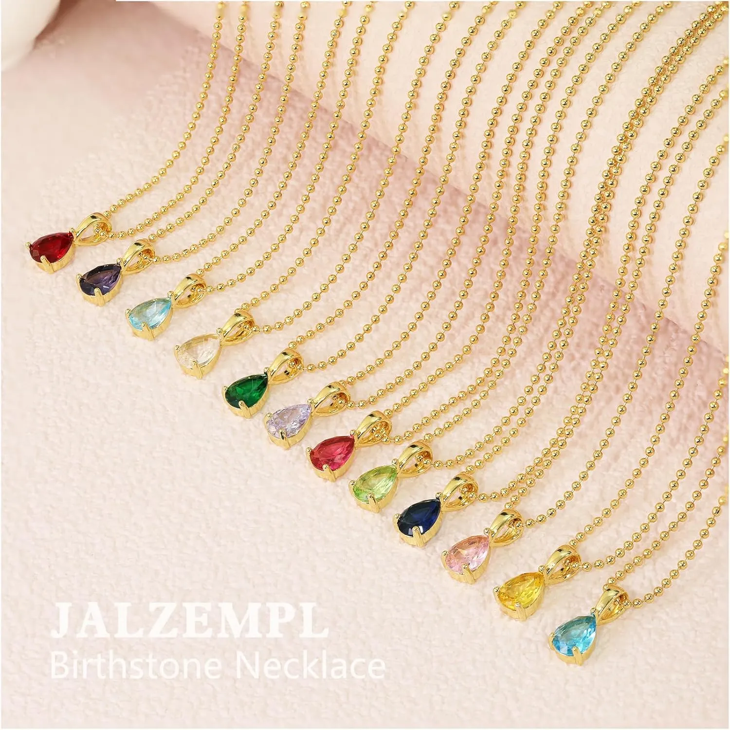 Dainty Birthstone Gold Necklace for Women Trendy 14K Gold Plated Diamond Pendant Charm Necklaces Cubic Zirconia Emerald Birthday Gifts for Women Jewelry