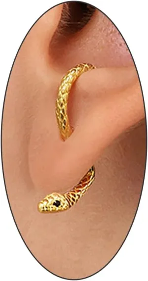 Dainty Snake Stud Earrings,Charming Minimalist Plated Gold Animals Earrings,Aesthetic Daily Accessories Jewelry Gift for Women
