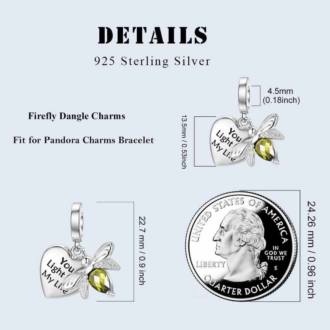 DALARAN Christmas Charms for Bracelet Sterling Silver Snowflake Blue CZ Bead Pendant Charm for Women