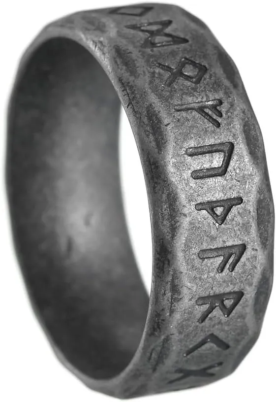 DATOA Vintage Viking Rings for Men Personalized Stainless Steel Norse Rings Viking Runes Amulet Band Style Ring Jewelry