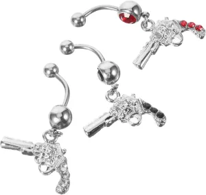 Didiseaon Metal Belly Ring for Women Rhinestones Navel Ring Piercing Jewelry Set