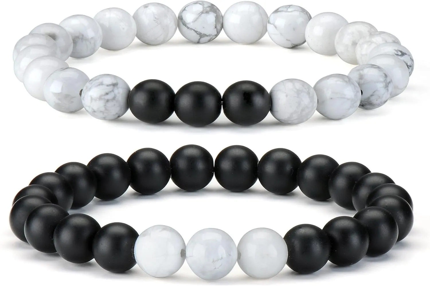 Distance Couple Bracelet Ying Yang Balance Friendship His Hers Bracelet Healing Energy Stone Bracelets