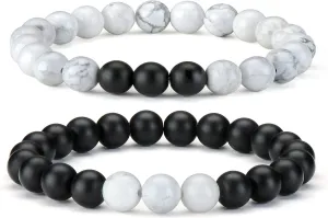 Distance Couple Bracelet Ying Yang Balance Friendship His Hers Bracelet Healing Energy Stone Bracelets