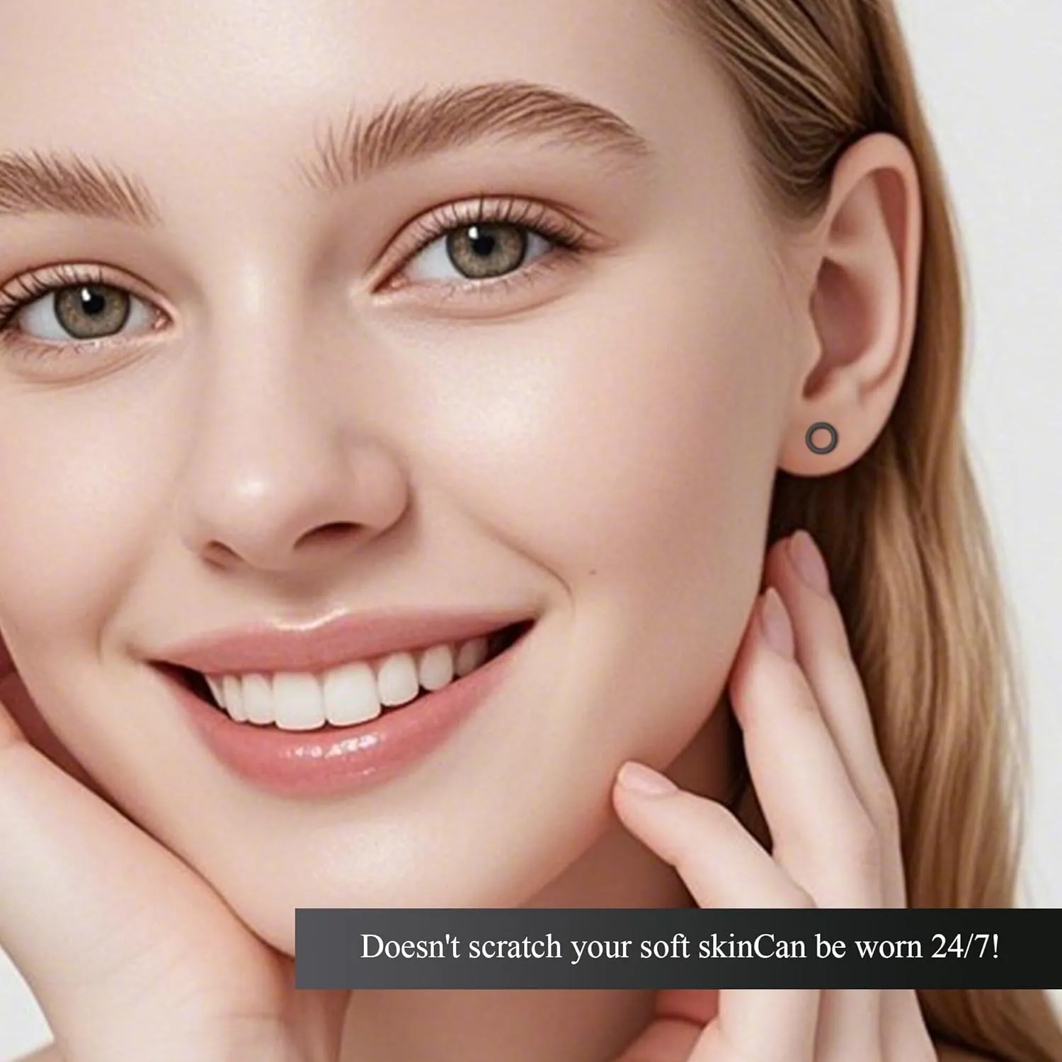 Earrings for Women, Titanium Circle 5mm Lightning Bolt Earring, Hypoallergenic Nickel Free Cross Stud Earring, Gold/Silver Options