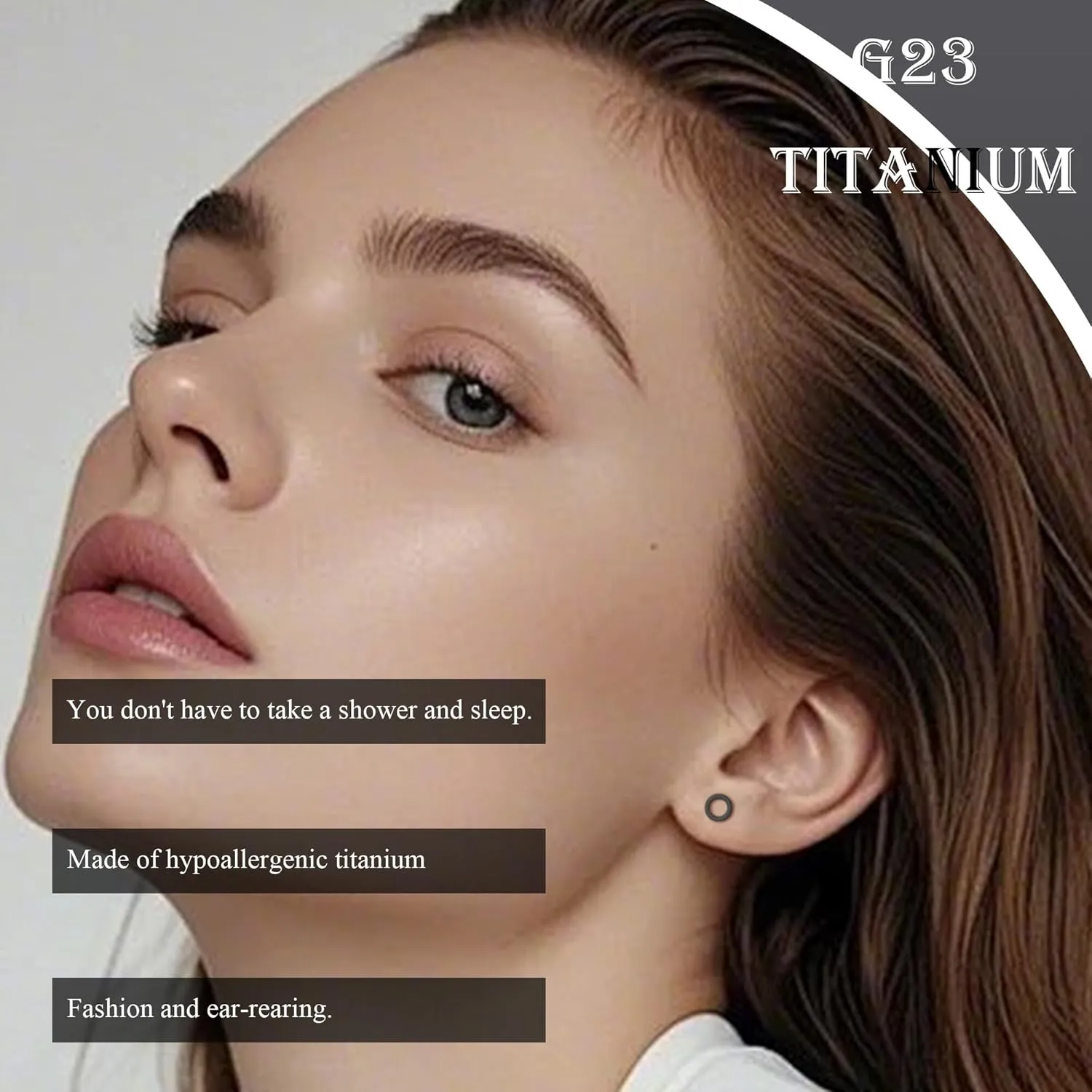 Earrings for Women, Titanium Circle 5mm Lightning Bolt Earring, Hypoallergenic Nickel Free Cross Stud Earring, Gold/Silver Options