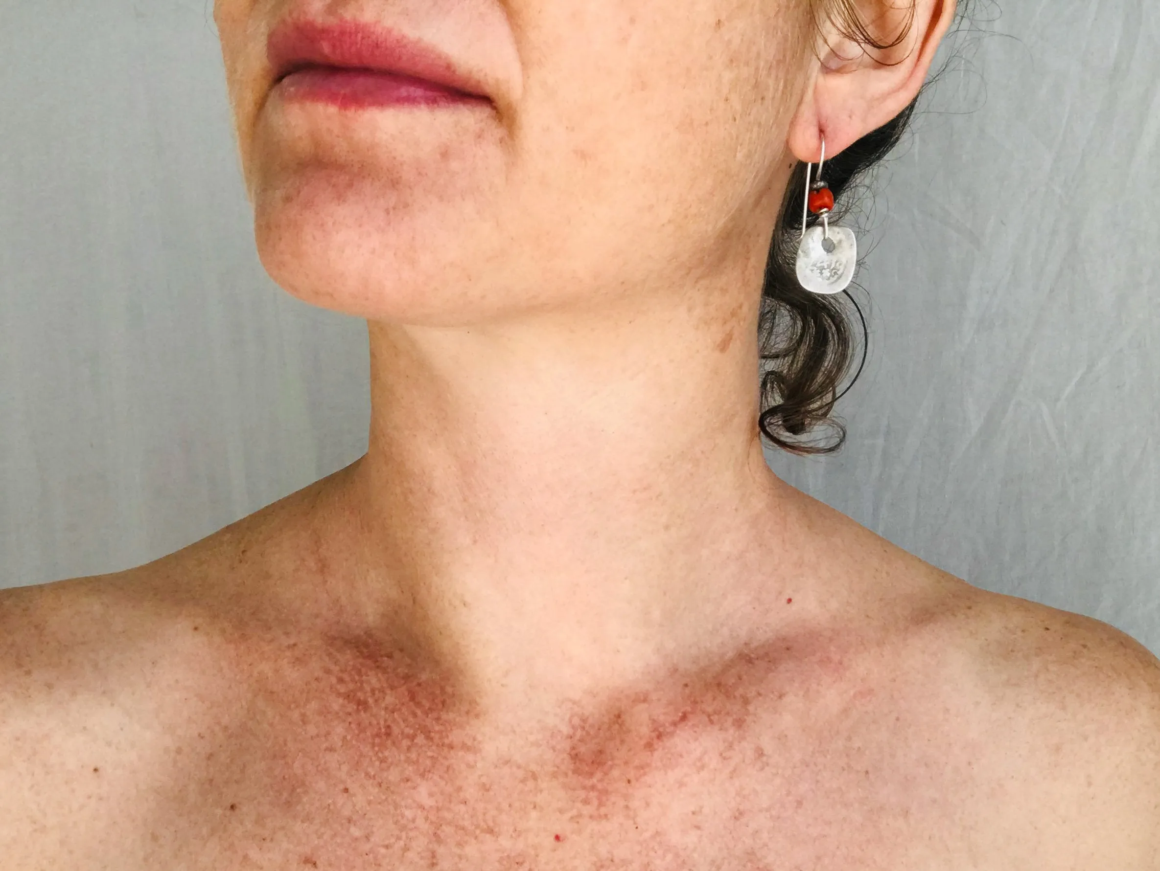 Earrrings of Antique Berber Silver Coin and Coral Earrings. Sterling Silver. Morocco.