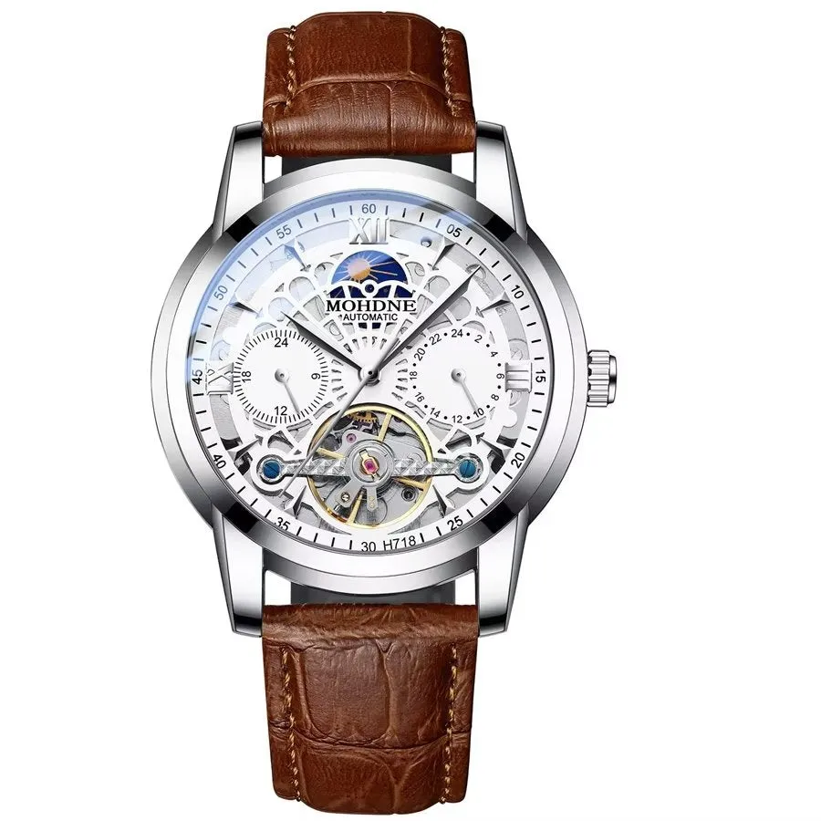 Elegant Leather Quartz Round Minimalist Watch