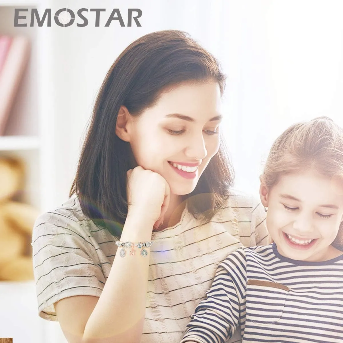 EMOSTAR Letter Charms Initial A-Z Alphabet Beads, Rose Gold 925 Sterling Silver Dangle CZ Birthstone Pendant, Gifts for European Charm Bracelet/Mothers Day/Birthday