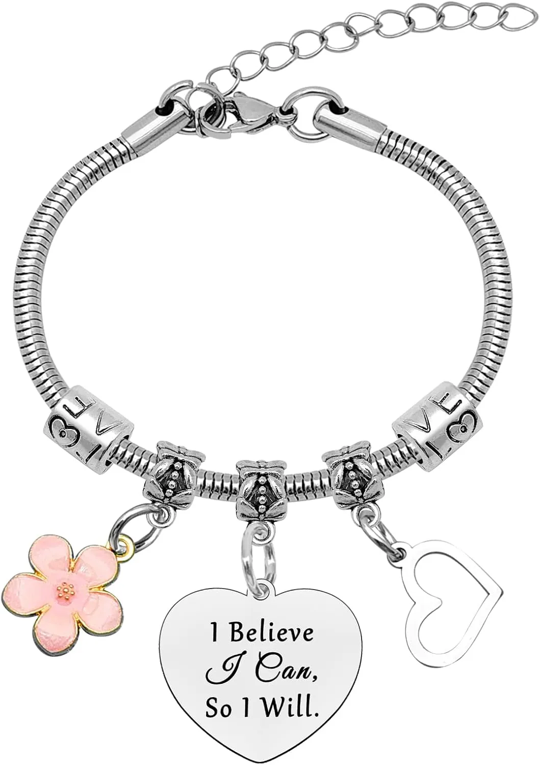 Encouragement Bracelet for Women Friendship Gift Inspirational Gift for Best Friend Mother Sister Aunt Motivational Quote Bangle Bracelet Graduation Christmas Birthday Gifts for Her