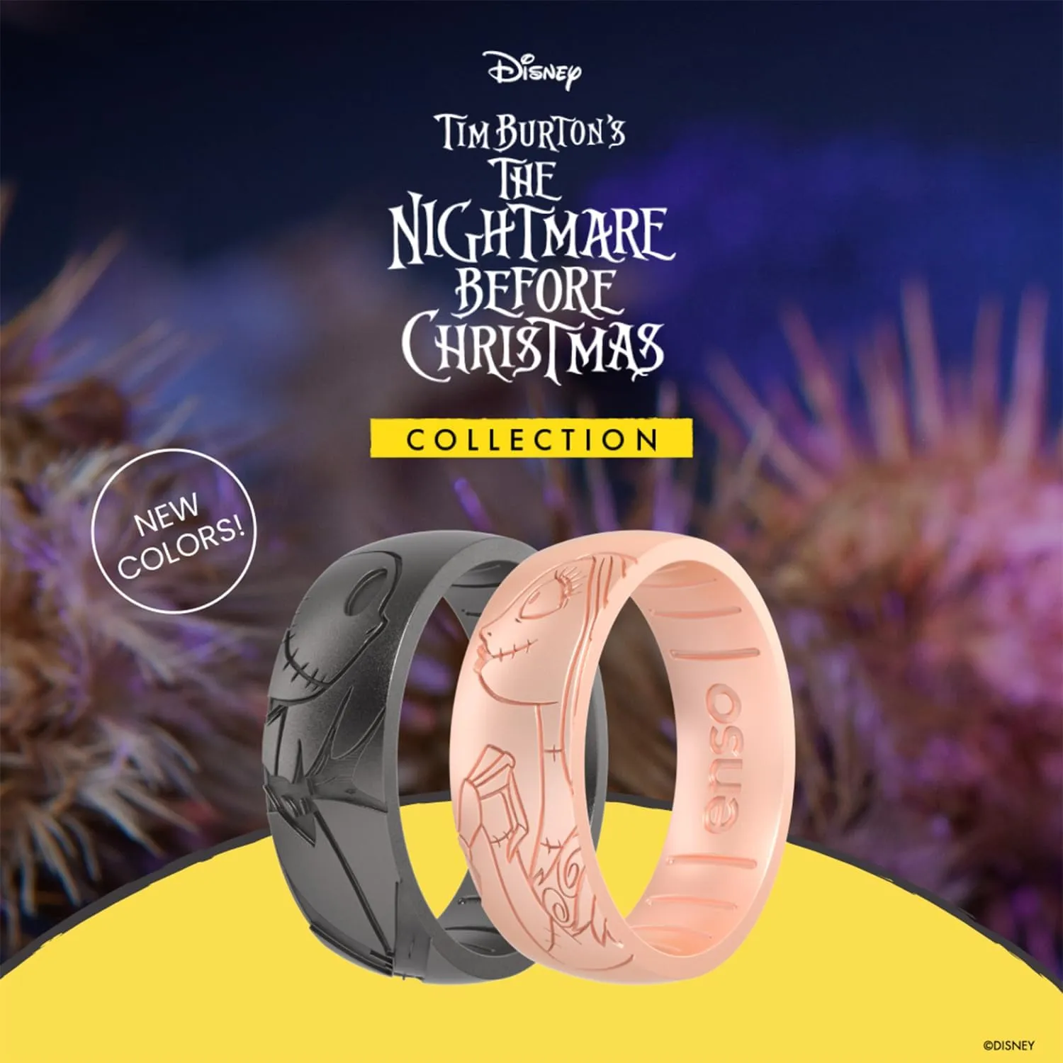 Enso Rings The Nightmare Before Christmas Collection - Disney Silicone Rings - Jack & Sally
