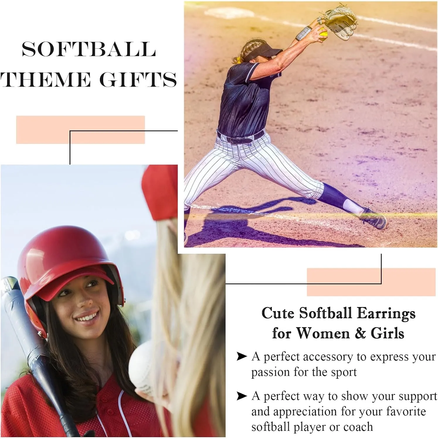 EPIRORA Sterling Silver Sports Earrings, Hypoallergenic Volleyball Softball Baseball Basketball Tennis Stud Earrings for Women Teen Mom Sport Fan Lover Gift Stocking Stuffer Accessories