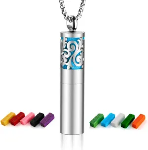 Essential Oil Necklace for Women, Diffuser Necklaces 316L Stainless Steel, Diffuser Pendant with 10 Felt Pads, Aromatherapy Necklace Gift Set for Birthday, Christmas