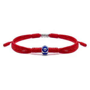 Evil Eyes Bracelet, Adjustable Red String Talisman Amulet, Lucky and Protection, Handmade Braided Kabbalah String Of Fate, Surfer Rope Cord Thread for Men, Women, Friendship (Evil Eyes)