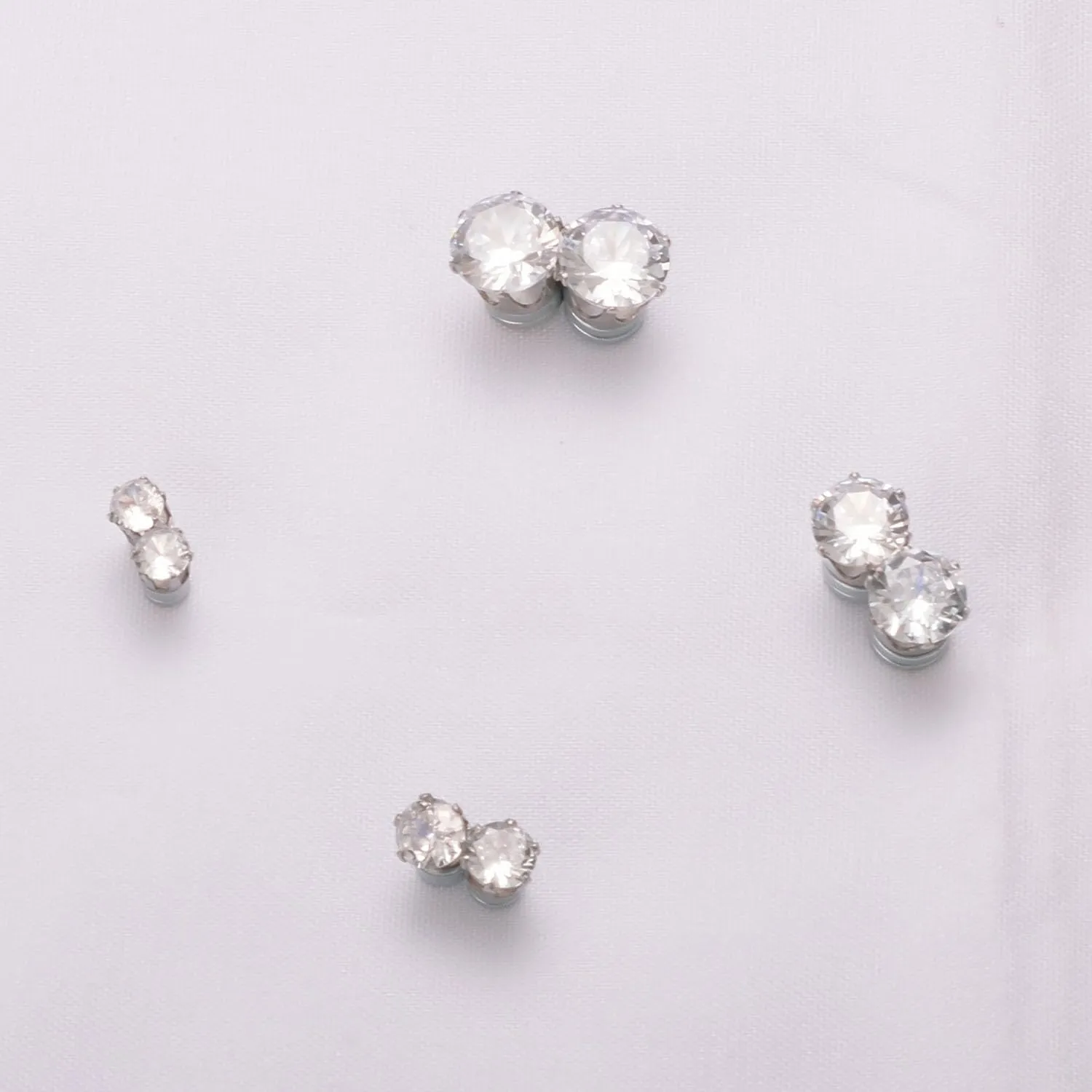 Fake Diamond Magnetic Earrings Set for Men Women CZ Magnet Clip On Earrings Stainless Steel Non Pierced