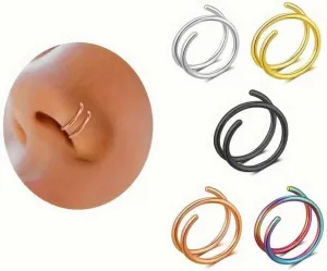 Fake Nose Ring Hoop for women, Tiny Faux Nose Rings Piercing Hoops, Clip on Nose Rings No Piercing Needed, Jewellery Gifts for Women Birthday Gift for Her Mom Friend Clearance sale items. (01#-Color)