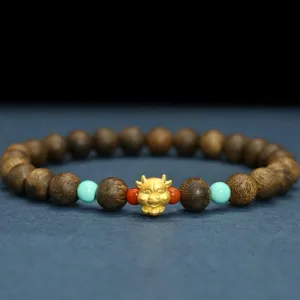 Feng Shui Agarwood Buddhist Bead Wealth Bracelet Lotu with Ruyi Crystal Healing Green Reiki Amulet Healing Chakra Meditation Good Fortune Lucky Men Women Authentic,A