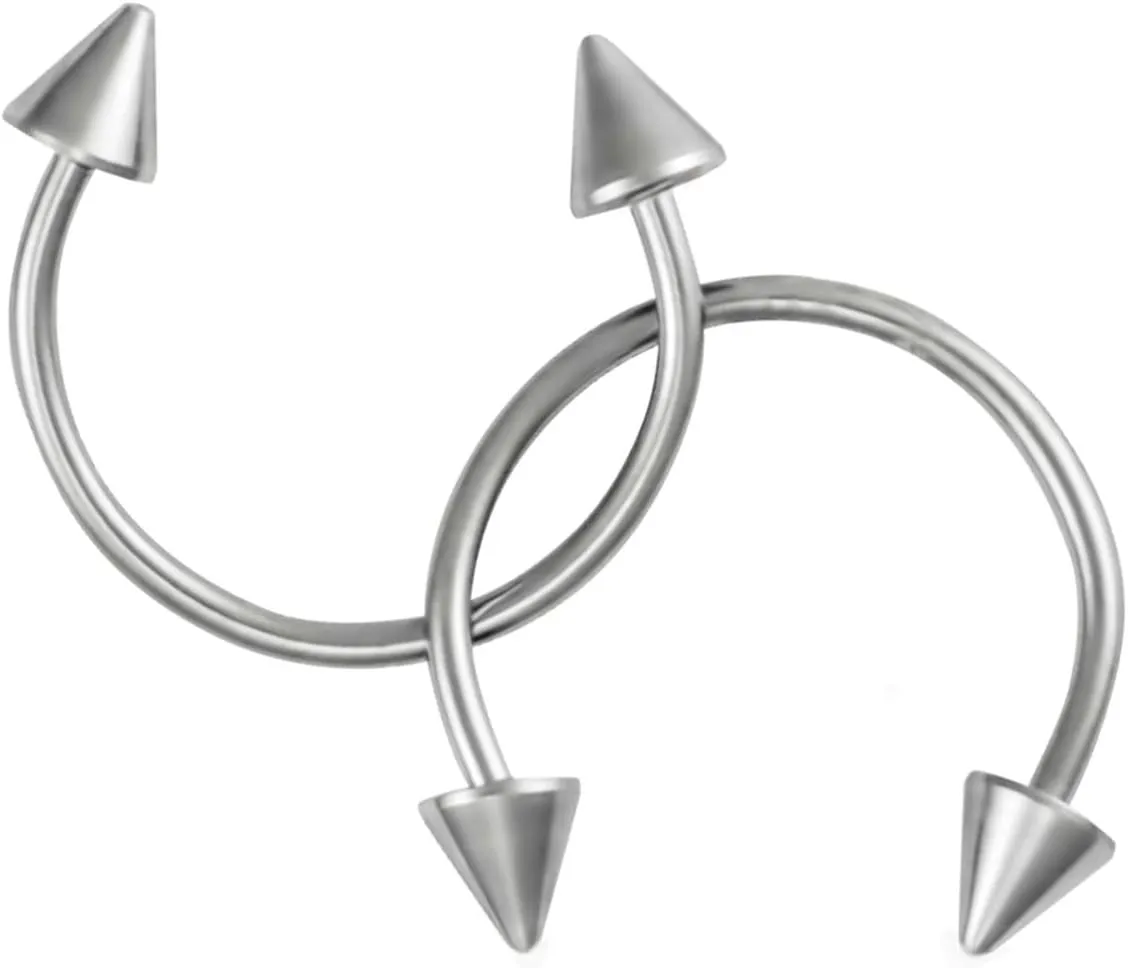 Forbidden Body Jewelry Pair of 20g 3/8" Surgical Steel Horseshoe Earrings