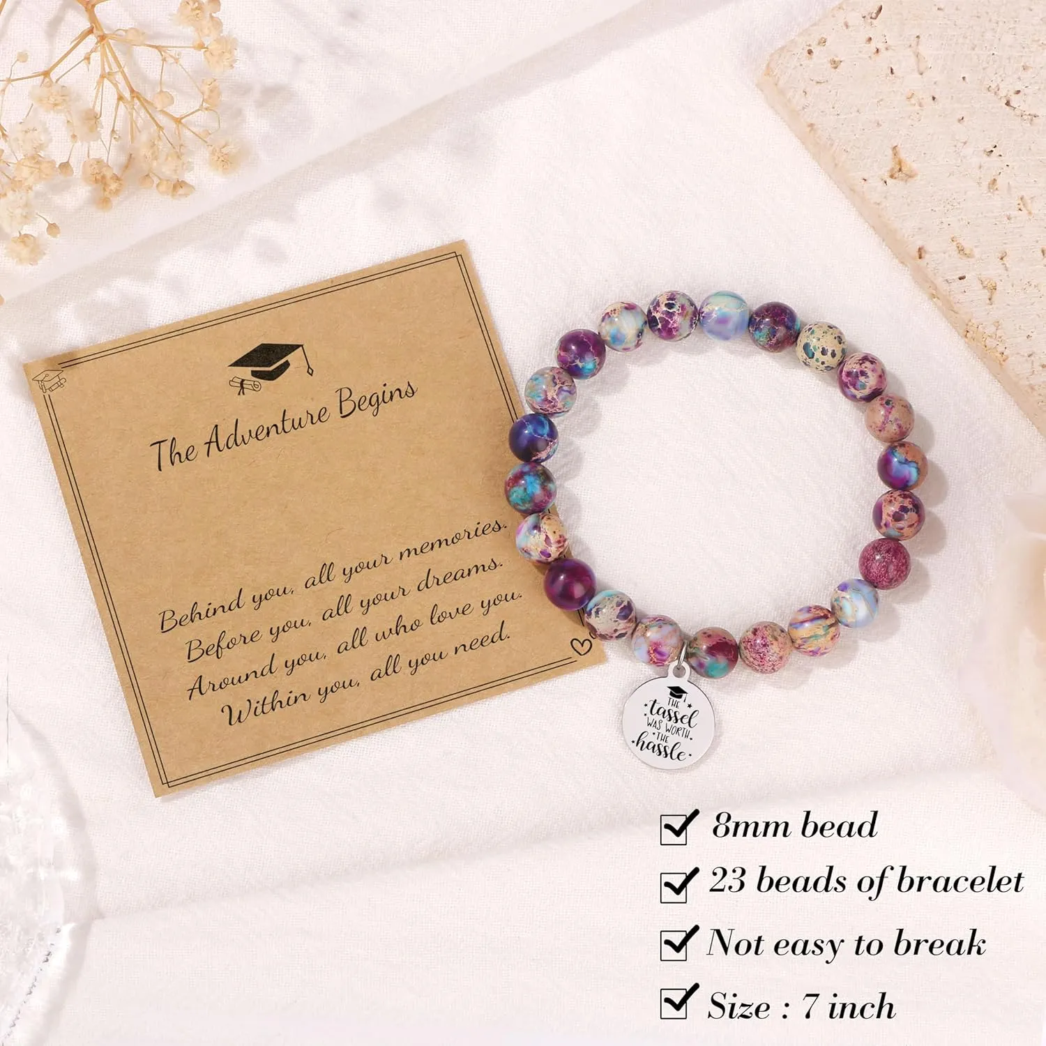     Friendship Gifts For Women      Christmas Valentines Day Graduation Healing Stone Bracelets Gifts for Her