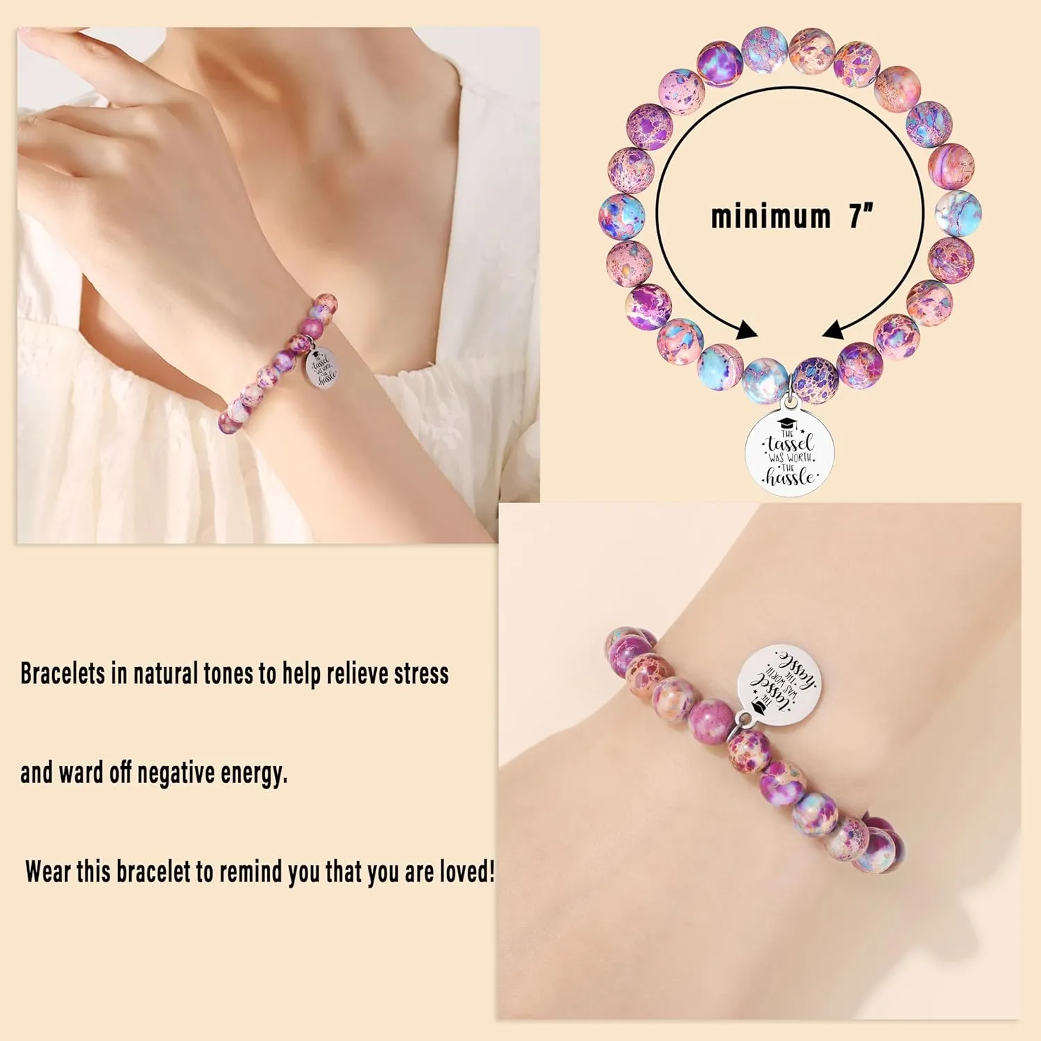    Friendship Gifts For Women      Christmas Valentines Day Graduation Healing Stone Bracelets Gifts for Her