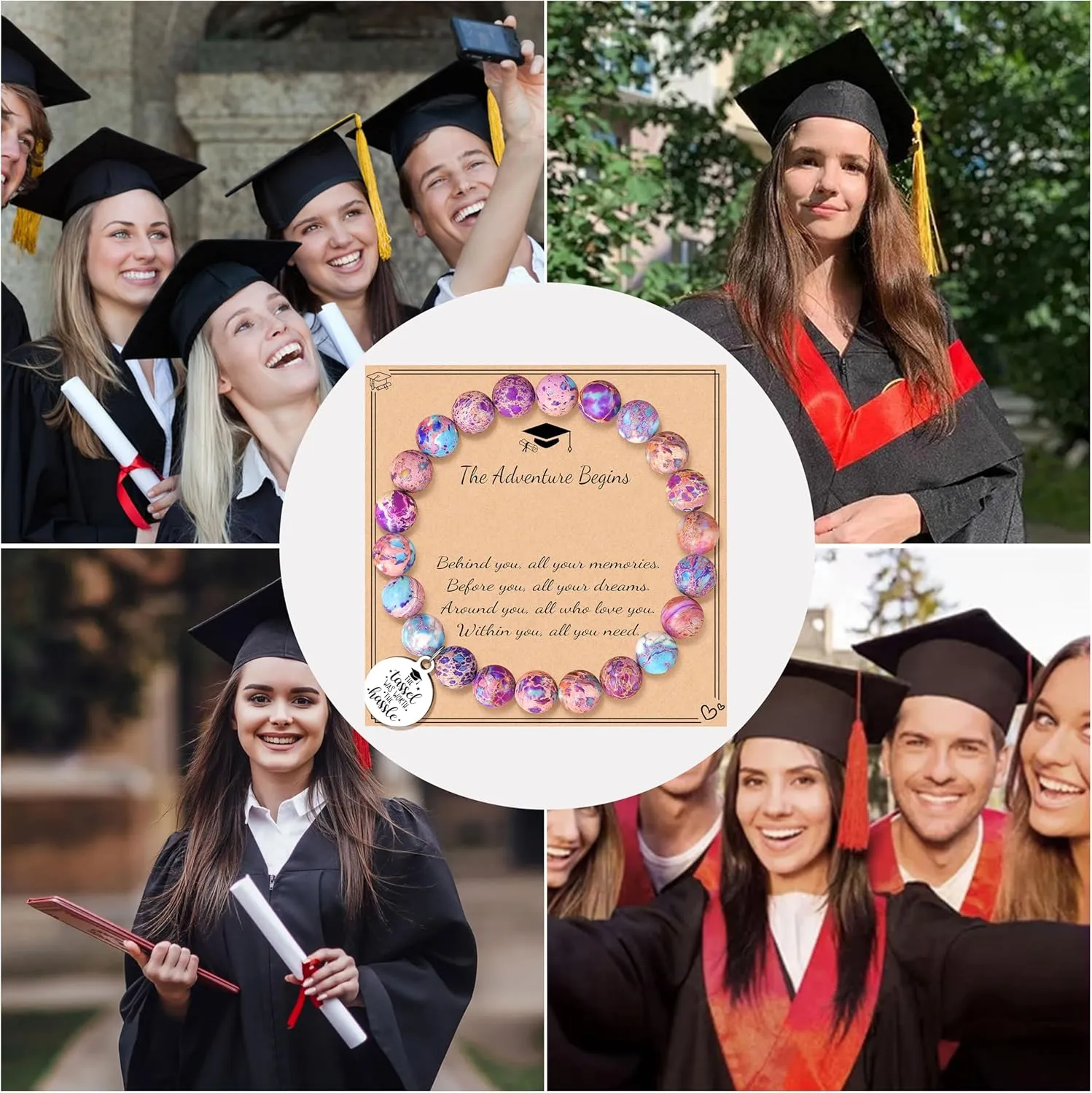     Friendship Gifts For Women      Christmas Valentines Day Graduation Healing Stone Bracelets Gifts for Her