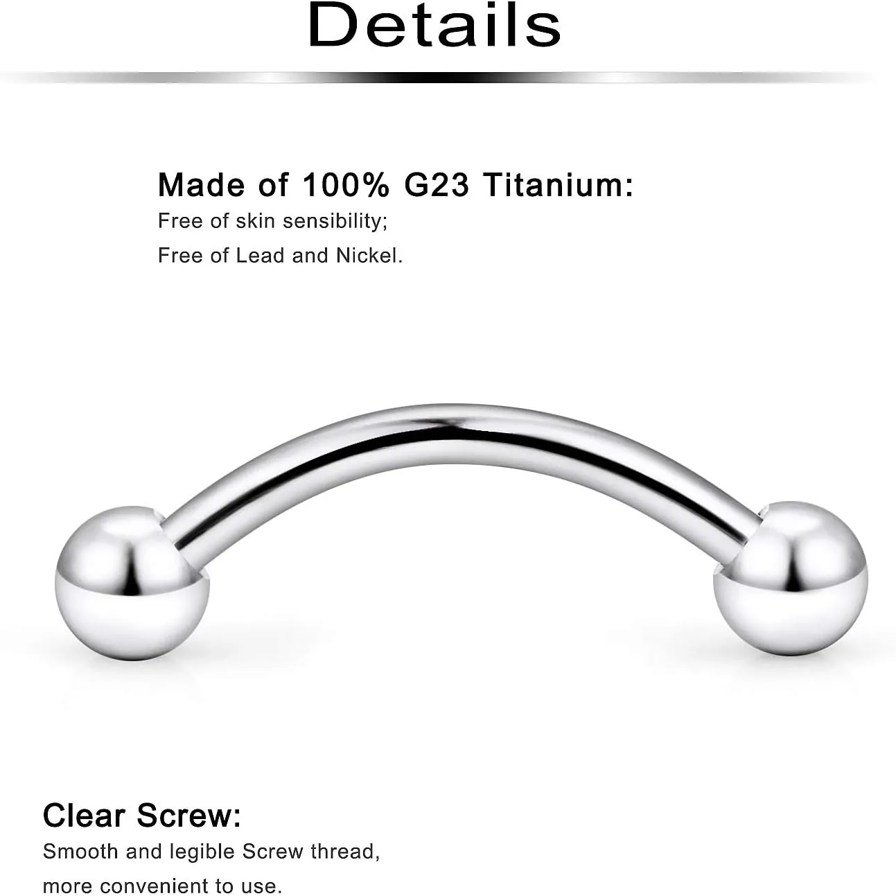 Ftovosyo 24-48PCS 16G Surgical Steel Snake Eyes Tongue Ring Curved Barbell Snake Bite Piercing Jewelry for Women Men