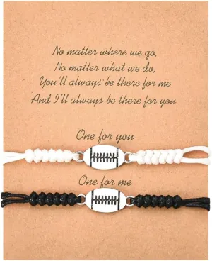 Funny Rugby Gifts for Women Men Handmade Bracelets for Best Friends Christmas Gifts for Brother Sister Sports Stuff for Birthday Gifts for Girlfriend Boyfriend Long Distance Friendship Gift Ideas