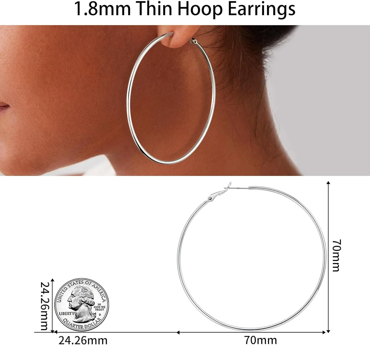 Gacimy Gold Hoop Earrings for Women 14K Gold Plated, 925 Sterling Silver Post hoops for Women