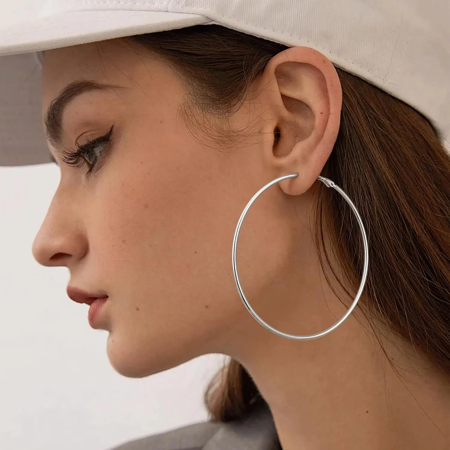 Gacimy Gold Hoop Earrings for Women 14K Gold Plated, 925 Sterling Silver Post hoops for Women