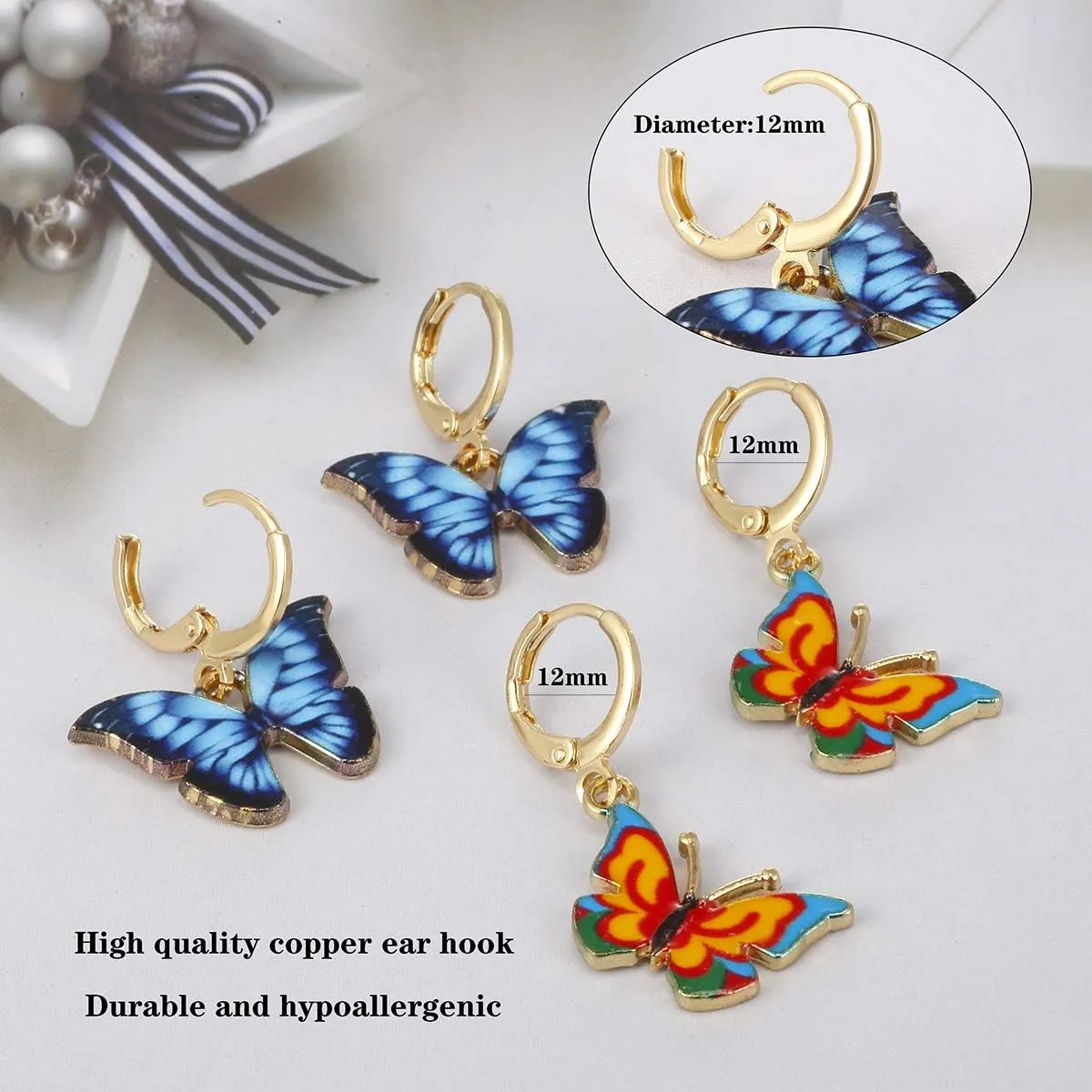 Girls Hypoallergenic Huggie Hoop Earrings with Charm Cute Small Dangle Hoop Earrings Set (10-20 Pairs)