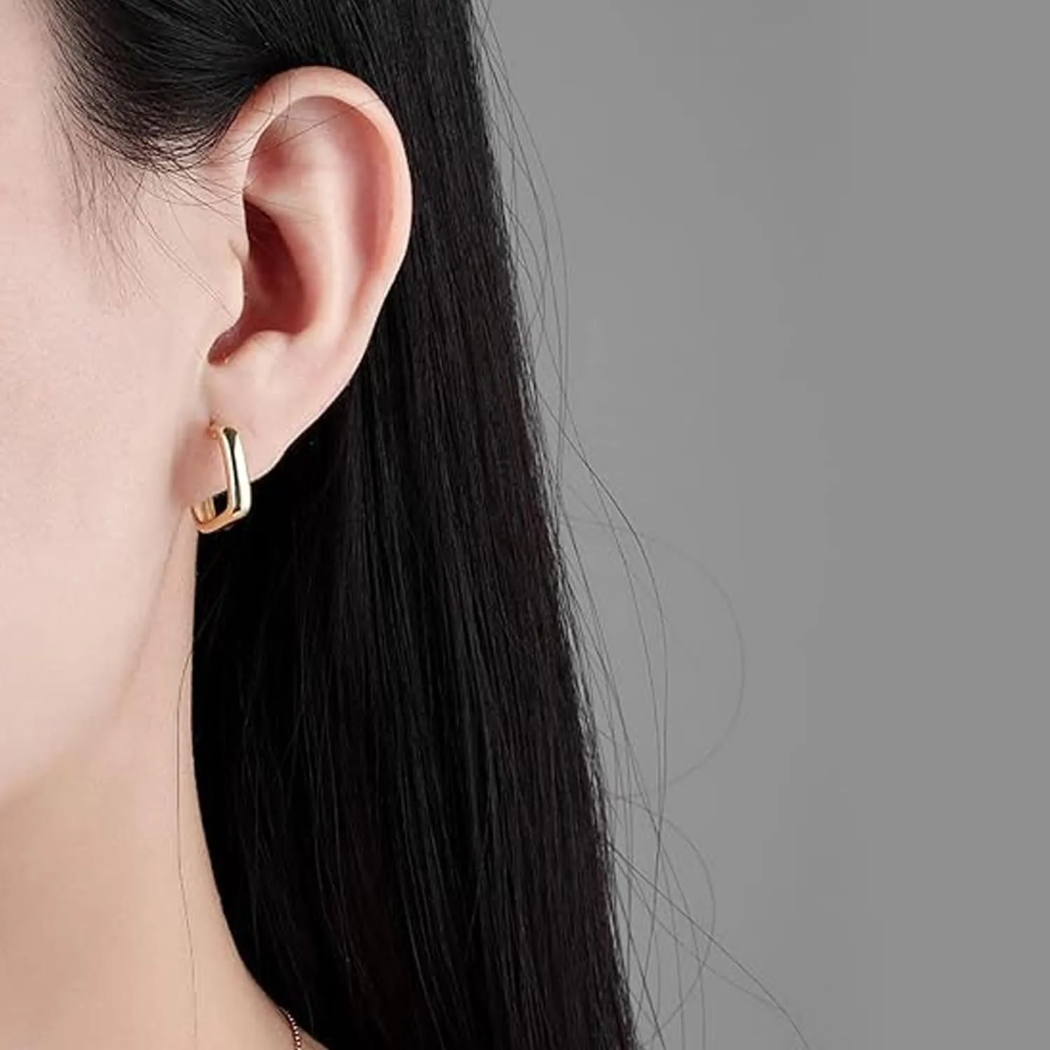 Gold Hoop Earrings for Women,14K Gold Plated Chunky Hoop Earrings Hypoallergenic Thick Earring for Women