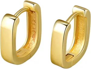 Gold Hoop Earrings for Women,14K Gold Plated Chunky Hoop Earrings Hypoallergenic Thick Earring for Women