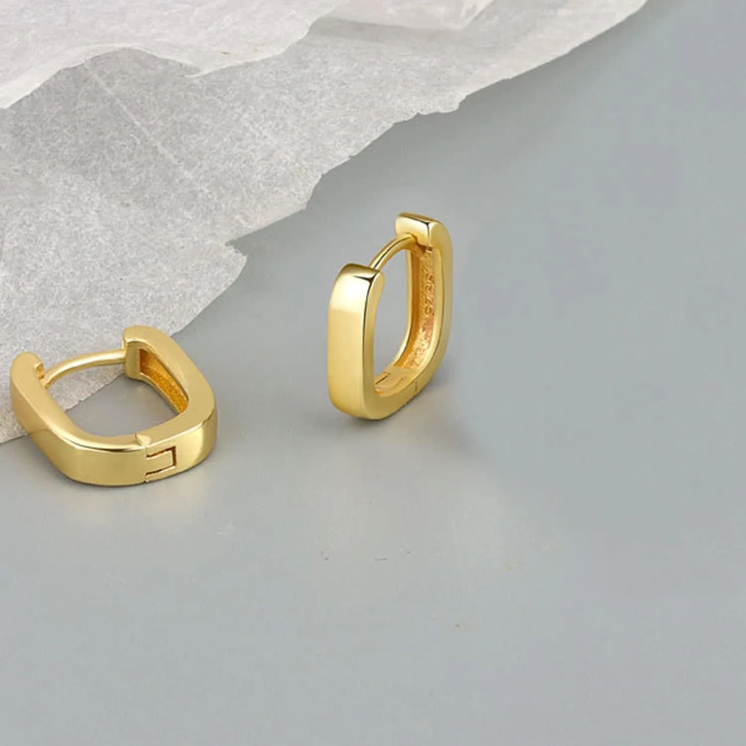 Gold Hoop Earrings for Women,14K Gold Plated Chunky Hoop Earrings Hypoallergenic Thick Earring for Women