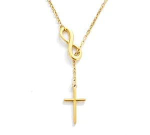 Gold Infinity Cross Necklace for Women Non Tarnish Christian Religious Gifts for Women Trendy Dainty 14k Gold Plated Pendant Necklaces Inspirational Jewelry for Her