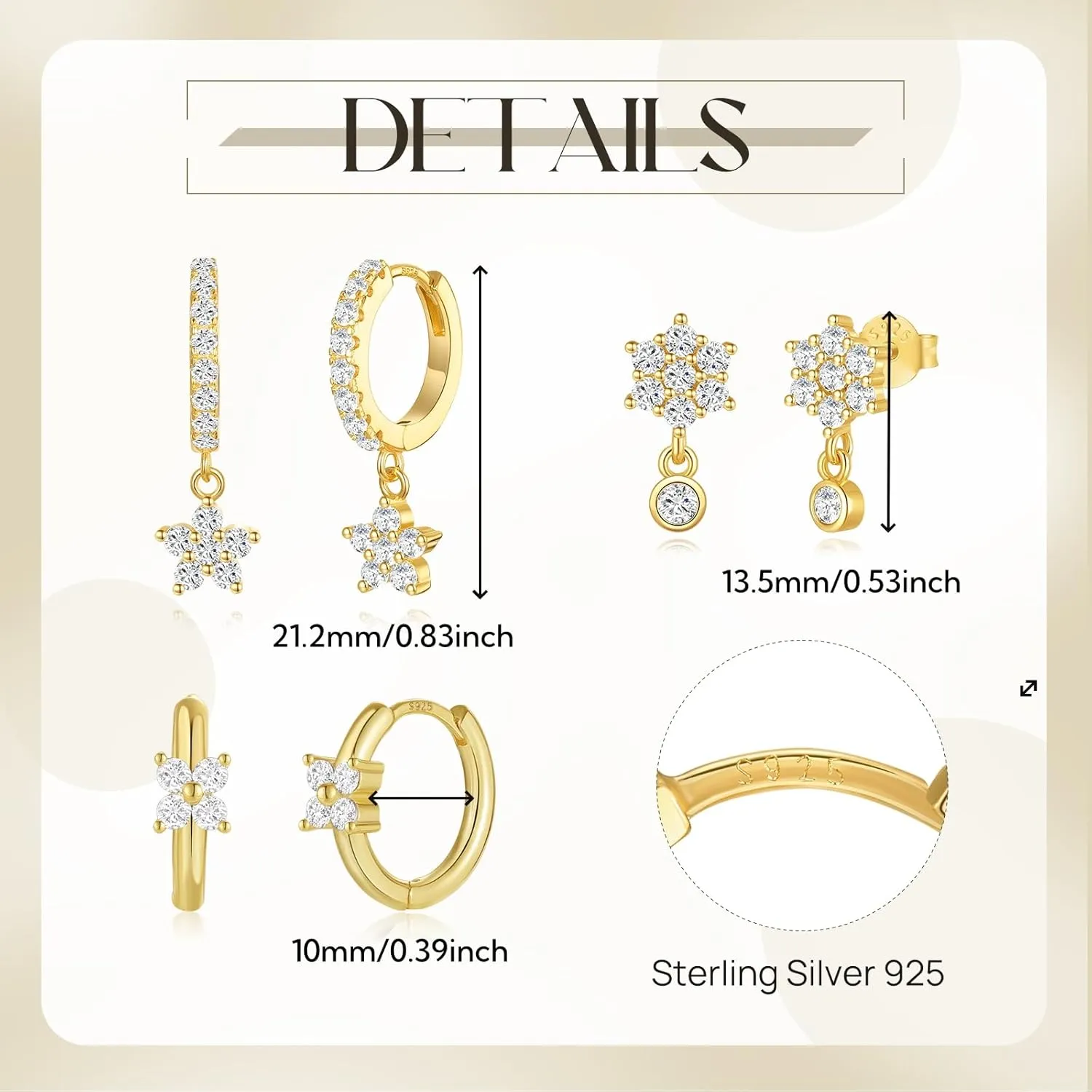 Gold Plated Hoop Earrings Set for Women, Dainty Gold Heart Flower Bow Earrings Jewelry, Trendy Dangle Earring Stacks for Multiple Piercings